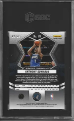 2021-22 Panini Mosaic Anthony Edwards Red & Yellow Choice Fusion /88 SGC 10 back